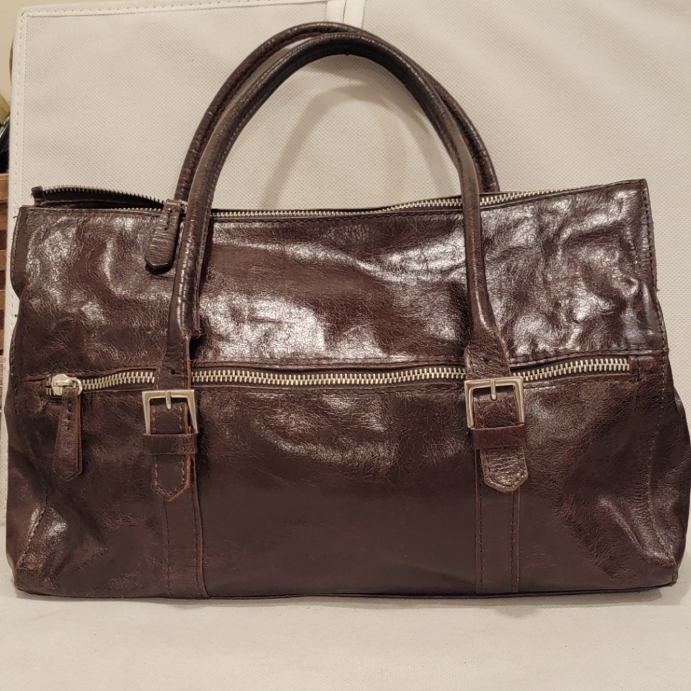 HELEN WELSH BROWN LEATHER SHOULDER HANDBAG